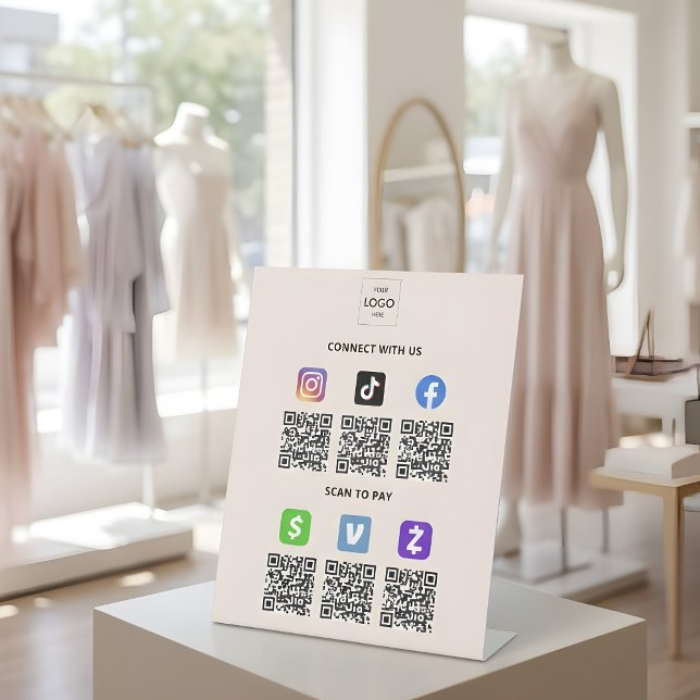 Signe De Table Entreprise à code QR multiple (Créateur téléchargé)
