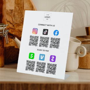 Signe De Table Entreprise à code QR multiple