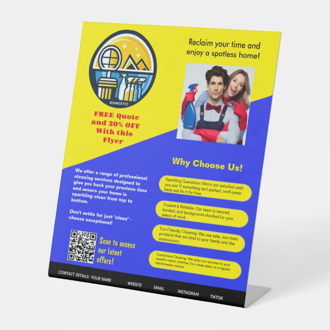 Signe De Table ⭐️ Entreprises de nettoyage domestique Signal Modè (Recto)