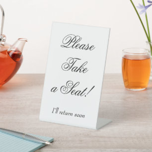 Signe De Table Envie de "S'il vous plaît prenez place !"