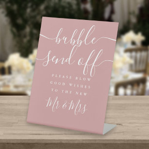 Signe De Table Envoi de bulles Rose Poussiéreux Rose Pink