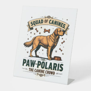 Signe De Table Équipe de Canidés Graphique Vintage de Chien avec 