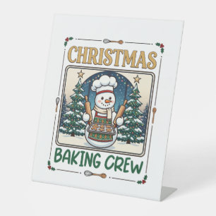 Signe De Table Équipe de pâtisserie de Noël Bonhomme de neige Che