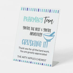 Signe De Table Équipe de pharmacie merci