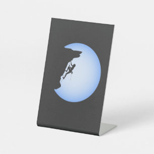 Signe De Table Escalade rock Papa Mountain Climber Pleine lune Bl
