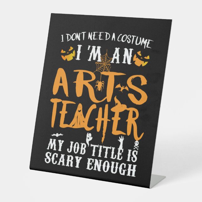 Signe De Table Espèce Teacher Halloween Funny Costume (Recto)