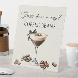 Signe De Table Espresso Martini Devinez combien de grains de café