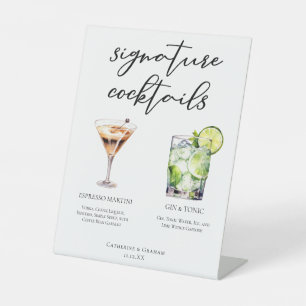 Signe De Table Espresso Martini Gin & Tonic Cocktail Mariage Menu
