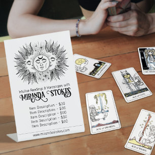 Signe De Table Esprit céleste Sun Moon Tarot Lecteur Liste de pri