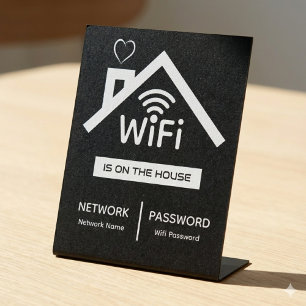 Signe De Table Est Sur La Maison Wifi Mot De Passe Piéton Signal