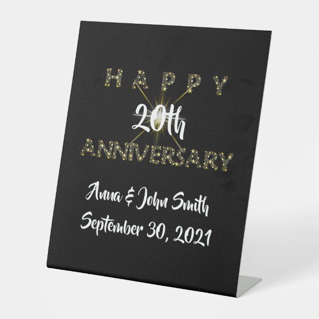 Signe De Table Etoile personnalisable pour un bon anniversaire (Recto)