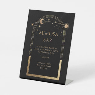 Signe De Table Étoiles de Mimosa Bar Mimosa Noir Céleste