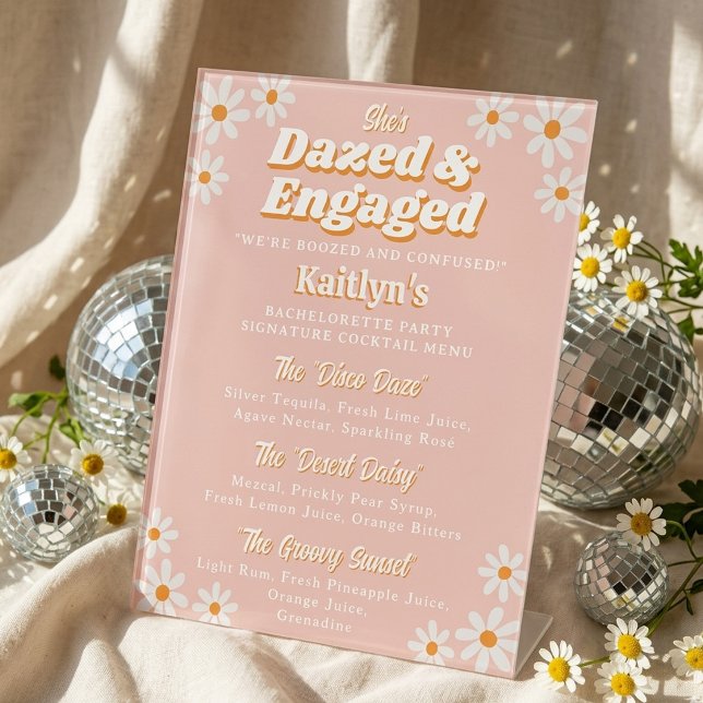 Signe De Table Étourdie & Fiancée Bar de Fête de Bachelorette Gro (Créateur téléchargé)