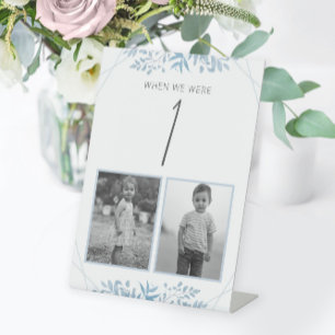 Signe De Table Eucalyptus bleu Mariage Numéro de table d'âge