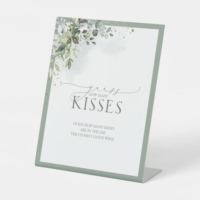 Signe De Table Eucalyptus bleu poussiéreux Aquarelle Combien de b (Recto)