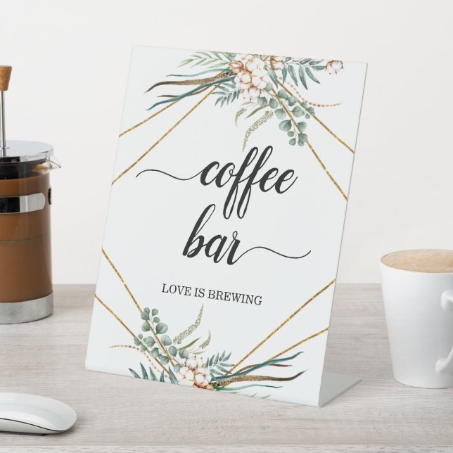 Signe De Table Eucalyptus Boho Calligraphy Café Bar (In SItu)