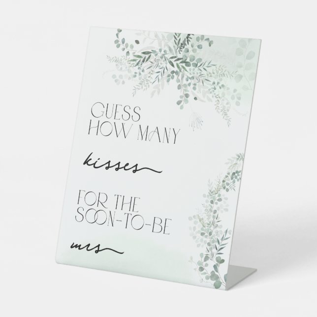 Signe De Table Eucalyptus Botanique Sage Vert Combien de baisers (Recto)