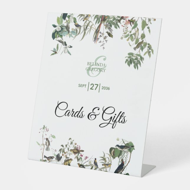 Signe De Table Eucalyptus Feuille verdure Cartes de Mariage & Cad (Recto)