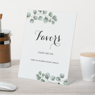 Signe De Table Eucalyptus Feuilles de verdure S'il vous plaît pre