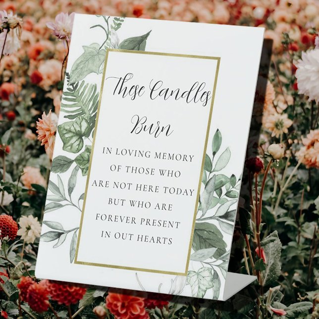 Signe De Table Éucalyptus Minimal En Symbole Mémoire Amoureux (Créateur téléchargé)