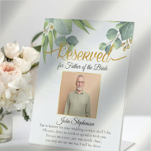 Signe De Table Eucalyptus Sauvez Un Siège Photo Mariage Memorial