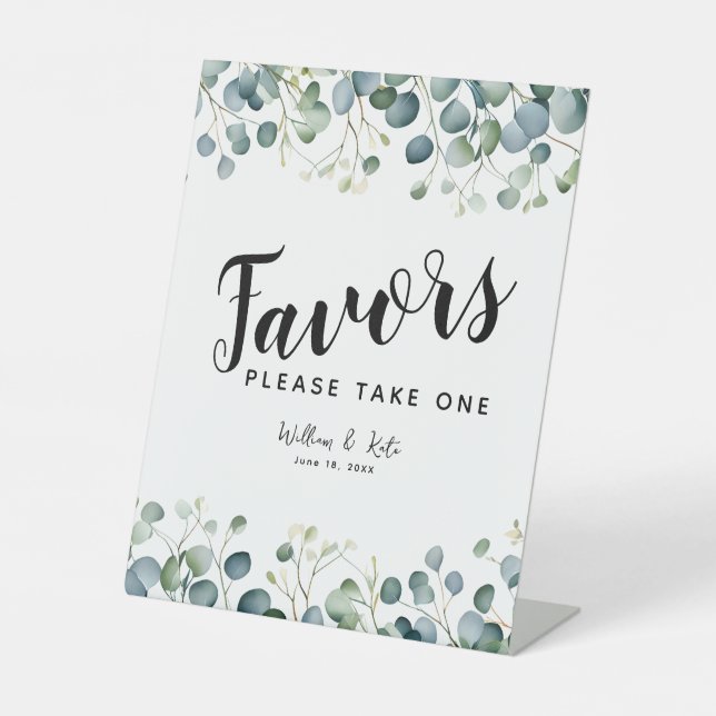 Signe De Table eucalyptus vert Favors mariage de l'événement (Recto)