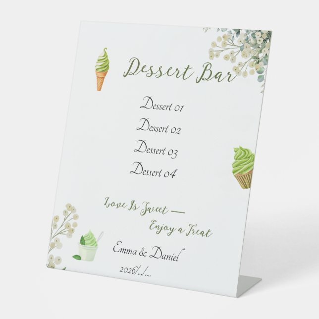 Signe De Table Eucalyptus & White Florals Botanical Wedding (Recto)