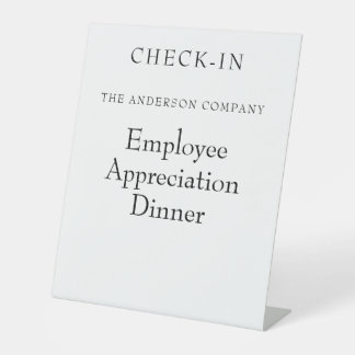 Signe De Table Événement d'appréciation des employés blancs