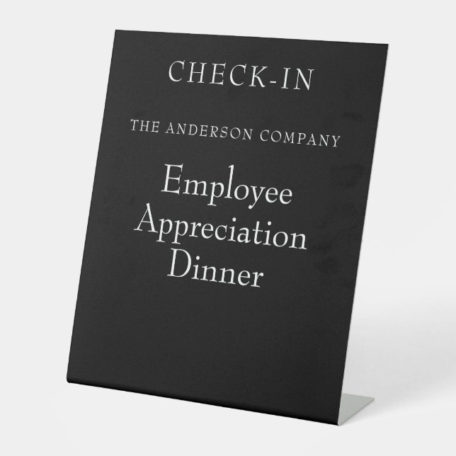 Signe De Table Événement d'appréciation des employés noirs  (Recto)