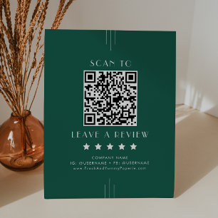 Signe De Table EVERLY Code QR Avis Emerald Business Laissez un co