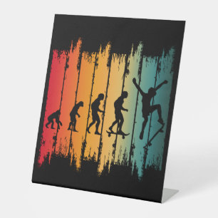 Signe De Table Évolution du skateur de skateboard