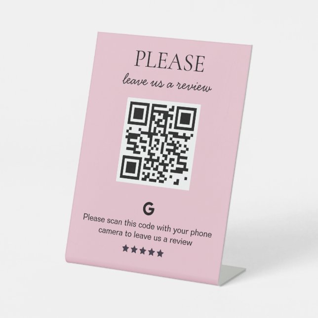 Signe De Table Examen du code QR d'entreprise (Recto)
