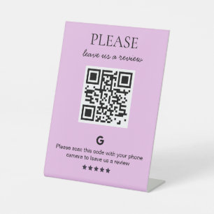 Signe De Table Examen du code QR d'entreprise