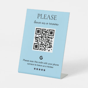 Signe De Table Examen du code QR d'entreprise