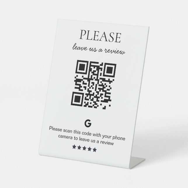Signe De Table Examen du code QR d'entreprise (Recto)