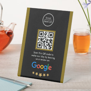 Signe De Table Examen Google du code QR d'entreprise personnalisé