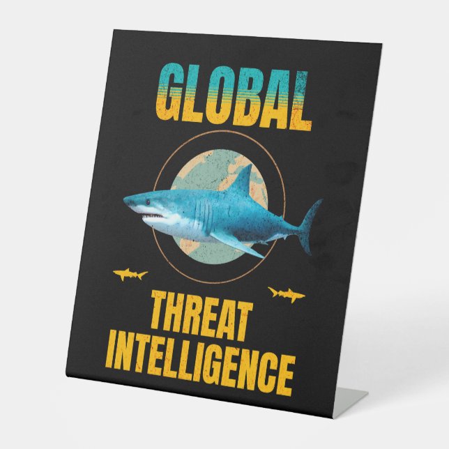 Signe De Table Expert en cybersécurité Requin Drôle (Recto)