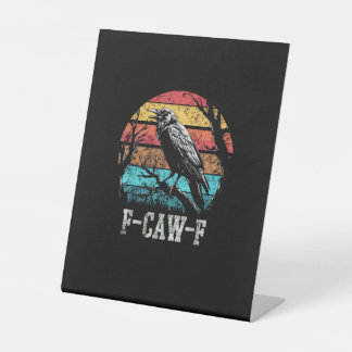 Signe De Table F-Caw-F Corbeau Coucher de Soleil Rétro Jeu de Mot