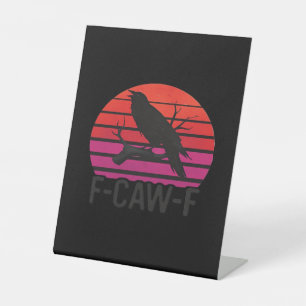 Signe De Table F-Caw-F Corbeau Drôle Classique Minimaliste Propre