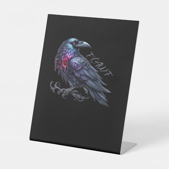 Signe De Table F-Caw-F Corbeau Style Rétro Classique (Recto)
