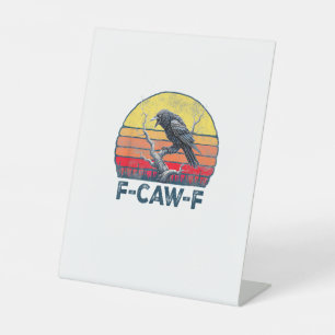 Signe De Table F-Caw-F Drôle de Corbeau Corbeau Gothique Vintage 
