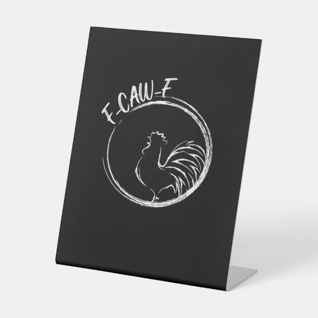 Signe De Table F-Caw-F Funny Wordplay Quote Retro Style (Recto)