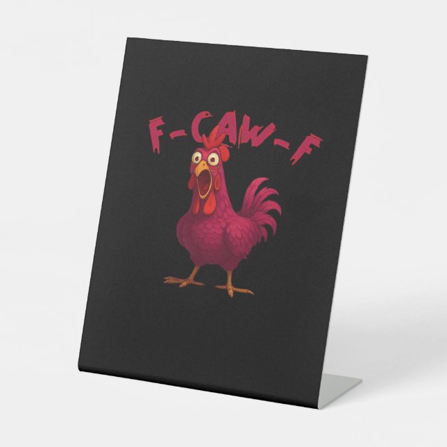 Signe De Table F Caw F Humour de poulet drôle Créatif Style décon (Recto)