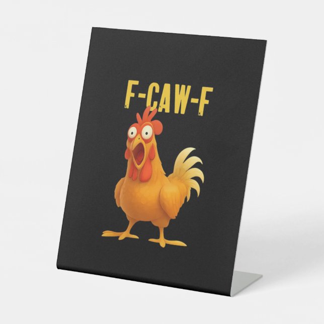 Signe De Table F Caw F Mème de poulet drôle Style moderne tendanc (Recto)