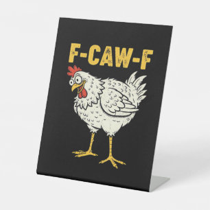 Signe De Table F-Caw-F Poulet Classique Rétro Cool