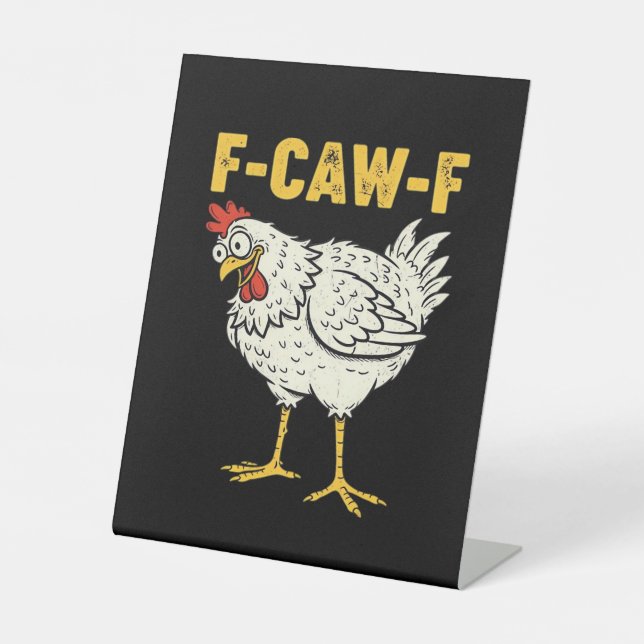 Signe De Table F-Caw-F Poulet Classique Rétro Cool (Recto)