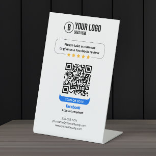 Signe De Table Facebook Avis QR Code Note Mon entreprise 5 étoile