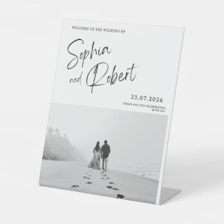 Signe De Table Faire-part de mariage romantique sur la plage – No