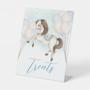 Signe De Table Fairytale bébé Pony Bleu ballons étoiles Traitemen
