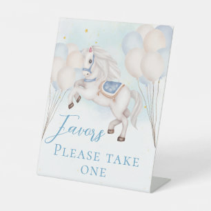 Signe De Table Fairytale bébé Pony Blue ballon étoile Faveurs
